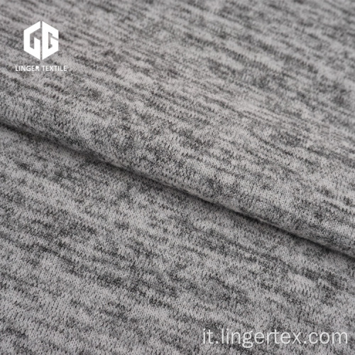 Tessuto Hacci in poliestere grigio melange per maglione